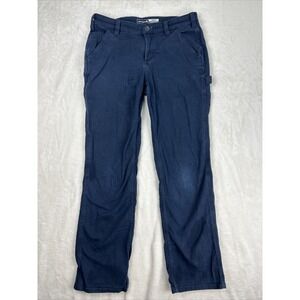 Carhartt Women's Size 8 Loose Fit Canvas Work Pants Navy Blue Carpenter Utility